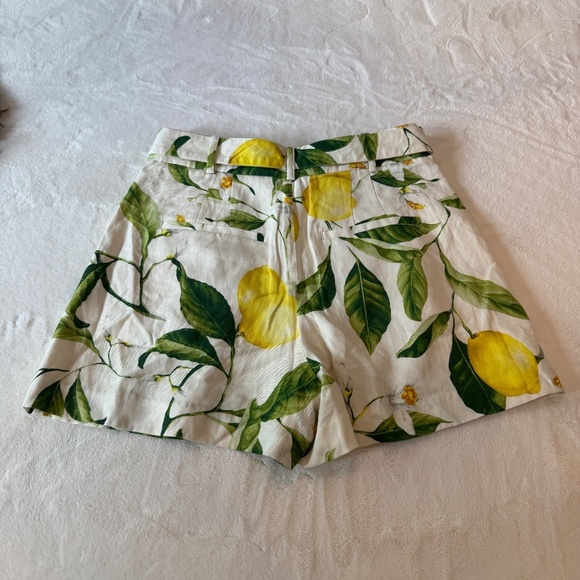New! Express High Waisted Belted Lemon Print Shorts 45773 - Picture 10 of 14